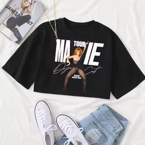 Doja Cat Ma Vie World Tour 2026 Shirt Women O-Neck Short Sleeves Crop Tops T-shirt