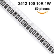 50pcs SMD Chip Resistor 2512 100 5% 1W 10ohm 10R Fixed Resistance