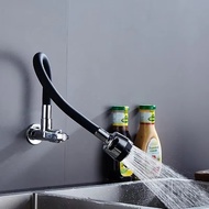HW080-Kitchen Sink Flexible Hose Cold Water Two Modes Tap Sink Wall Mounted Faucet Thread Kitchen Fa