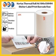 kertas thermal roll a6 100x150mm sticker label print barcode resi - 250pcs