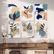 【Set of 6 】Abstract Wall Art / Paint by Numbers / Boho Botanical Wall Decor / Botanical Decoration P