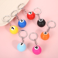 Creative Mini Simulation Billiard Keychain 1-8Table Tennis Metal Key Ring Women Men Car Bag Phone Pendant Competition Souvenirs