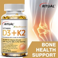 Vitamin K2 & D3 Supplement, Dental & Bone,Heart Health Support,Contains Vitamin 250mcg K2 +10000IU D