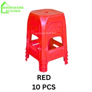 10 Pcs Quality Stackable Plastic Stool/Plastic Chair/Kerusi Plastik/Bangku Plastik/Kerusi Plastik/Ch