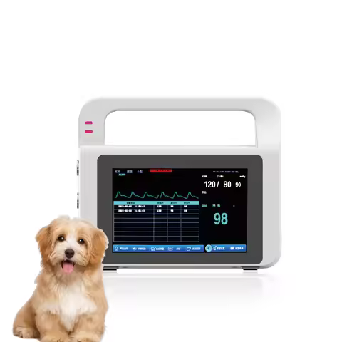 Veterinary Vital Signs Monitor VE5 Pet Animal SPO2+NIBP+PR Monitor Multi-channel Synchronized ECG Al