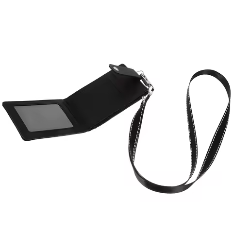 Black Id Card Holder With Lanyard Police Badge Holder Neck Badge Student Cards Holder Teacher Badge