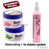 Rene Hair Rebonding Cream 120ml + Coco Serum Hair/Fa vitamin spray/ScalpTreatment/lpp treatment/beri