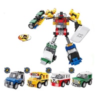 Mainan Anak Robot Transformer 4 in 1 DIY Block Brick Bongkar Pasang Puzzle