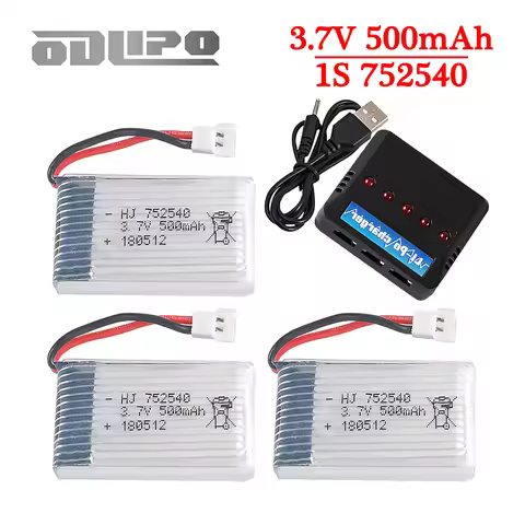 H31 Battery 3.7V 500mAh 752540 Lipo Battery And Charger For H107 H31 KY101 E33C E33 RC Drone Helicop