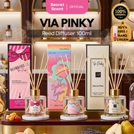 100ML VIA PINKY HOME DIFFUSER PERFUME RUMAH PEWANGI BILIK REED DIFFUSER ROOM FRAGRANCE ESSENTIAL OIL