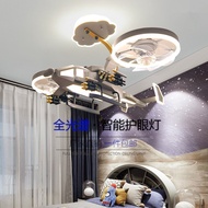 Full Spectrum Children's Room Aircraft Light Boy Bedroom Helicopter Fan Lamp Creative Modeling Decoration Remote Control Ceiling Light