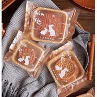 100pcs Ready Stock Gold Rabbit MoonCake Packaging Bag Cookies Bakery Snowflakes Bag 月餅包裝袋 月饼袋 月饼包装袋 