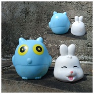 Figure Collection Toy set Get 2 Owls biru + Rabbit White Rabbit