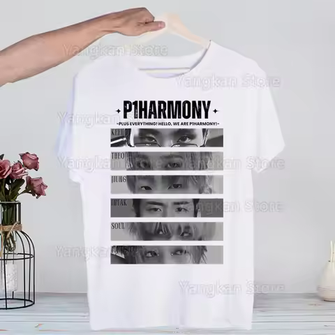 P1Harmony DUH Kpop Man Tshirt Summer Fashion T-shirt Casual White Funny Cartoon T-shirt Hip Pop Tops