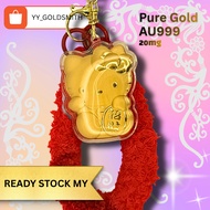 999 Pure Gold KT Cat Keychain | 20mg AU999 Cute Gold Charm | Luxury Gift