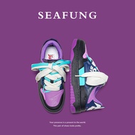 รองเท้าสเก็ตบอร์ดคู่รักลายพิกเซลเล่นไฟฟ้าสีม่วงแบบใหม่ฤดูใบไม้ผลิ @seafung ประเทศอังกฤษรองเท้าสนีกเกอร์ข้อสั้นกีฬาแฟชั่นสไตล์จีนสำหรับผู้หญิง