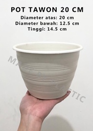 Pot Tawon Putih 20 cm | Pot Bunga Putih 20 | Pot Plastik 20