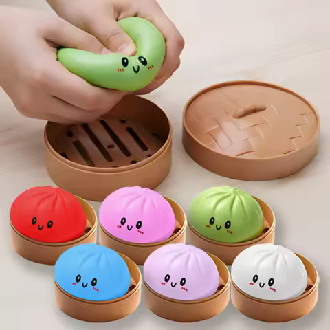 Colorful Dumpling Squishies Decompression Pressure Balls Reusable Rebound Stress Dough Toys Home Off
