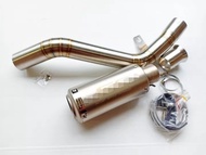 ท่อไอเสียมอไซ ท่อนินจา ชุดท่อสลิปออน KAWASAKI Ninja ZX25R+ปลายท่อเอสซีเงิน 9.5นิ้ว
