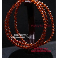 5mm red garnet bracelet wrapped in 3 with multi-pink inspection