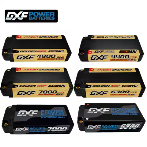 DXF Lipo Battery 2S Shorty HV 7.6V 6300mah 7000mah 4800mah 4400mah Deans T 5mm 4mm Bullet Competitio