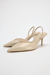 2024 NEW Genuine ZARAˉ Autumn New Womens Shoes Black High Heel Low Mouth Pointed Casual Muller Shoes