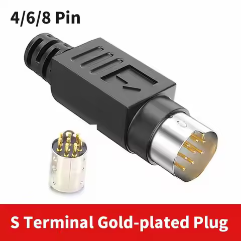 5pcs/set MD8 Din Connector with Shell Male Female 4Pin 5Pin 8Pin S Terminal PS/2 Plug PLC Connector 