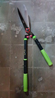 HIJAU Gunting Pagar Rumput Gagang Besi Besar Kecil Teleskopic