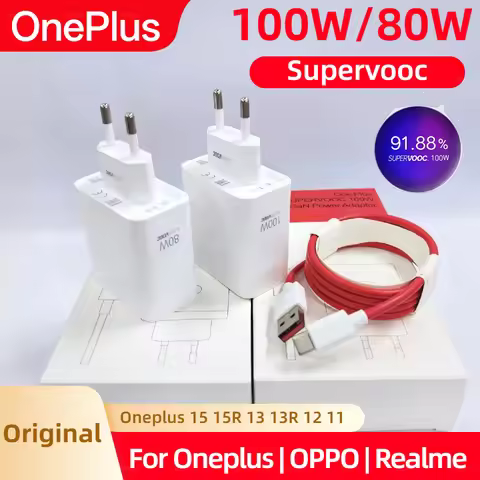 Original Oneplus 13 13R 100W 80W SuperVOOC EU Charger Fast Charging Power Adapter USB C Cable One Pl