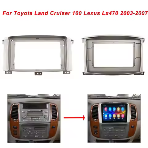9/10Inch Car Android Radio Adapter Canbus Box Decoder Panel Fascias Frame Kit for Toyota Land Cruise