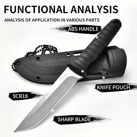 5Cr15Mov Stainless Steel Meat Cleaver Sharp Boning Knife Fishing Accessories Knife with Holster Mult
