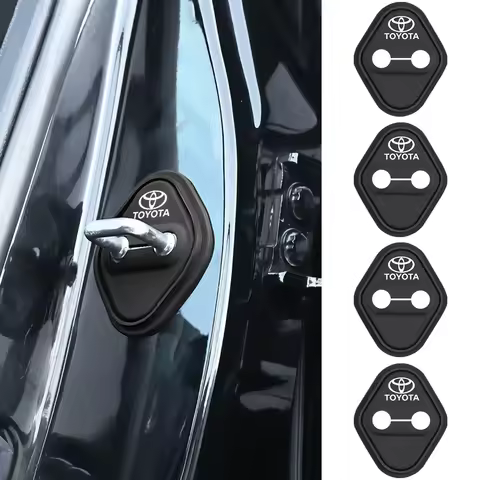 4Pcs Car Silicone Door Lock Cover Protect Buckle Cover Auto Accessorie For TOYOTA Corolla Auris Priu