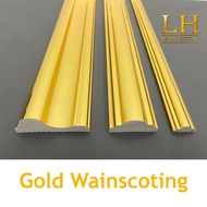 Gold Wainscoting 2440mm 8ft / 1200mm 4FT Wall Panel Paintable Waterproof Shiplap DIY Wainscoting Wal