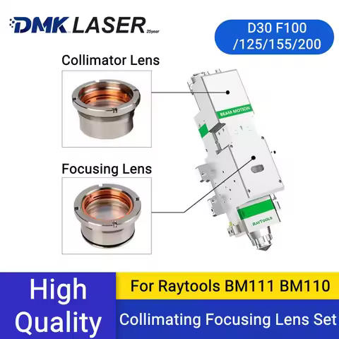 DMK BM111 BM110 3KW Laser Focusing Collimator lenes set D30 F100 F125 F155mm with Lens Holder for Ra