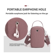 Beg telefon nilon yang ringan dan ringkas, beg silang berzip berlapis-lapis, beg bahu yang sporty da