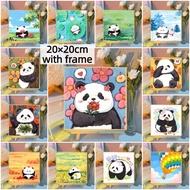 DROFE cute panda/paint by number/20×20cm with frame/painting by numbers/diy painting/paint by number