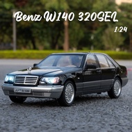 1:24 Scale Benz W140 320ESL Alloy Car Model Diecast Car Sound Light Car Lovers Collection Kids Birth