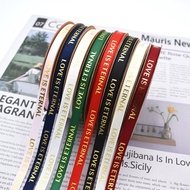 1cm ribbed ribbon with bronze letter LOVE IS ETERNAL
