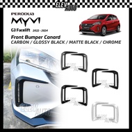 Perodua Myvi G3 Facelift 2022-2024 Front Bumper Canard Side Trim Cover Bodykit Gear Up GearUp Carbon