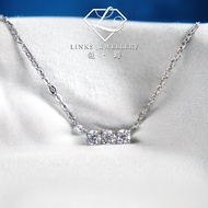 ［Real Moissanite］Can Pass Diamond Test 18K Gold Simple three Stones Necklace Pendant MN009 Moissanit