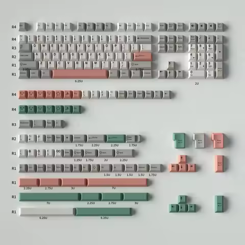 Cherry PBT 9009 Keycaps Double Shot 173 Keys Keycap For ISO Alice Layout Mechanical Keyboard GMK67 N