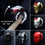 Batman&amp;IRON Man Modeling Car Interior Engine Ignition Start Button Protective Cover One-Key Start Button Decoration Auto Accessories