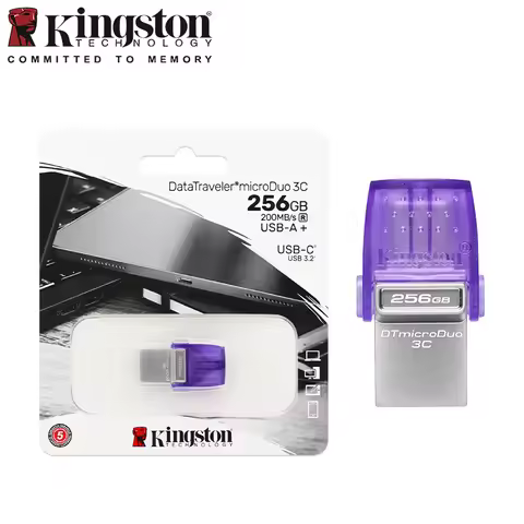 Kingston USB Flash Drive Dual Type-A Type-C Pen Drive 64GB 128GB 256GB OTG USB 3.2 Pendrive for iPho
