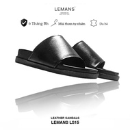 Men's slippers 3.LS15 LEMANS cowhide straps, 2-layer fragrant rubber sole, 3-layer leather strap des