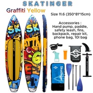 แพดเดิลบอร์ด กระดาน เป่าลม Skatinger Graffiti Yellow 11’6 | SUP สำหรับทะเล แม่น้ำ ทะเลสาบ Inflatable