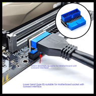 USB Header Adapter USB3.2 GEN1 19Pin/20Pin Socket 90 Degree Steering Elbow Converter DIY Desktop Motherboard B