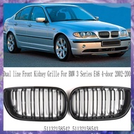 (Y W Z H)Gloss Black  Style Dual Line Front Kidney Grille for     3 Series E46 4-Door 2002-2005 5113