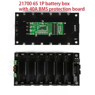 เคสแบตเตอรี่21700 40A BMS 6S 24V 25.2V ที่วางกล่องพาวเวอร์แบงค์ติดผนังพลังงาน1P 2P พร้อมแผงชาร์จ40A