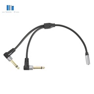 1/8 Inch Socket to 1/4 Inch Plug Y Splitter Adapter Cable 0.24M 3.5mm Female Stereo to Dual 6.35mm M
