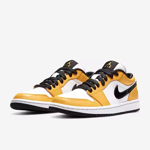 Nike genuine AIR JORDAN 1 LOW AJ1 low top color spliced Lakers women's basketball shoes CZ4776-107